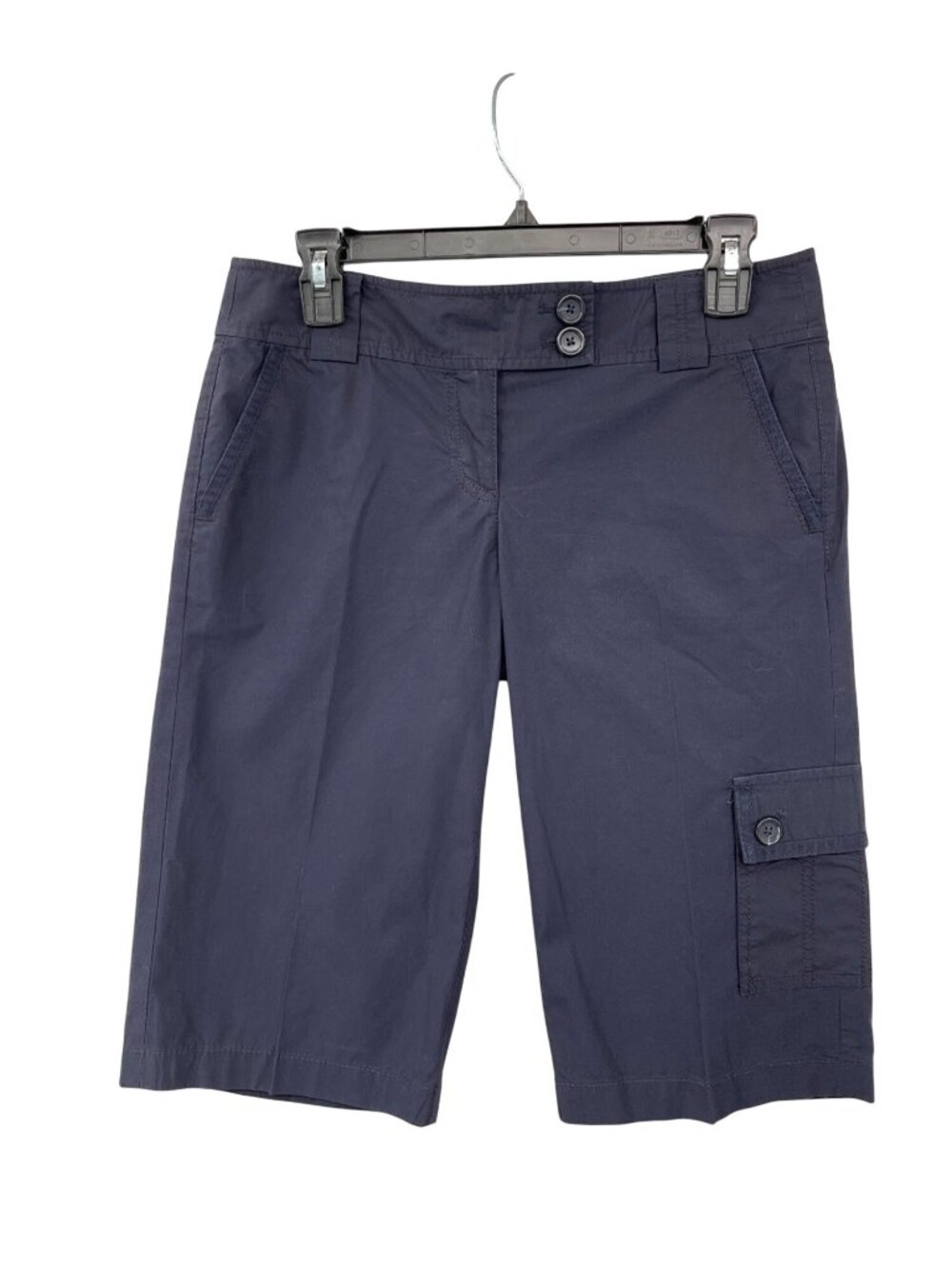 Ann Taylor Cargo Shorts Womens 2 Blue Cotton Bermuda Low Rise Used